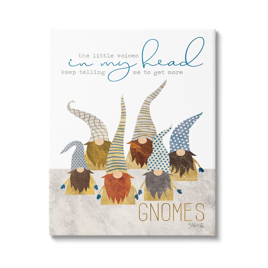 Stupell Voices Inside My Head Home Gardener Gnome Quote Canvas Wall Art - Multi-Color