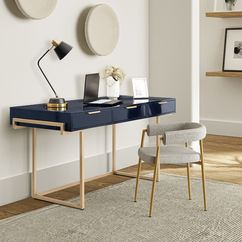 Patricia Modern 3 Drawer Desk with USB Ports and Outlet by HULALA HOME