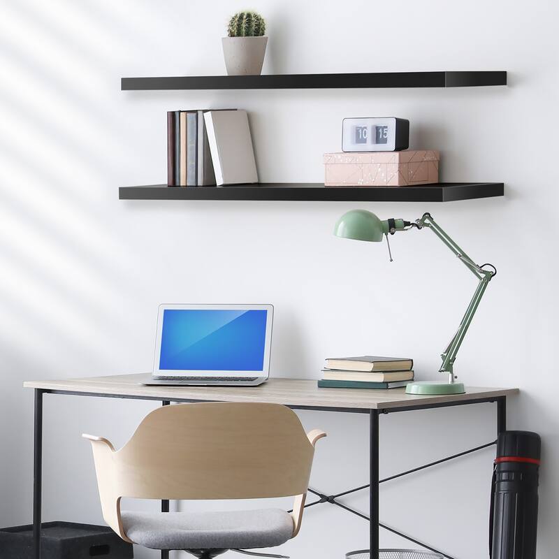 Sorbus Long Floating Shelves Set of 3, Large Faux Wood Wall Mounted Floating Shelves - 35” L x 9” W x 1.5” H