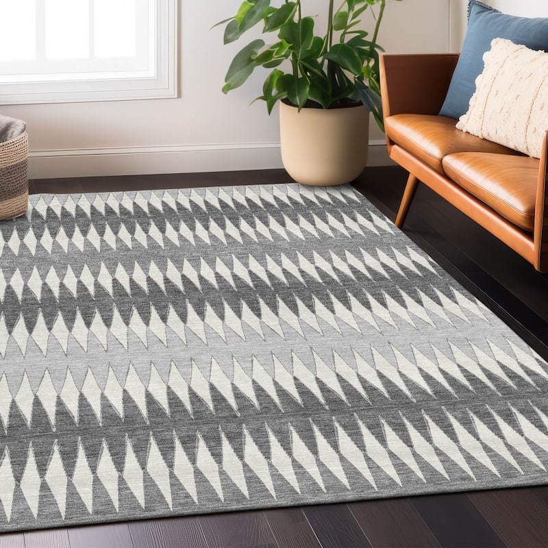 Machine Washable Indoor/ Outdoor Chantille Contemporary Rug