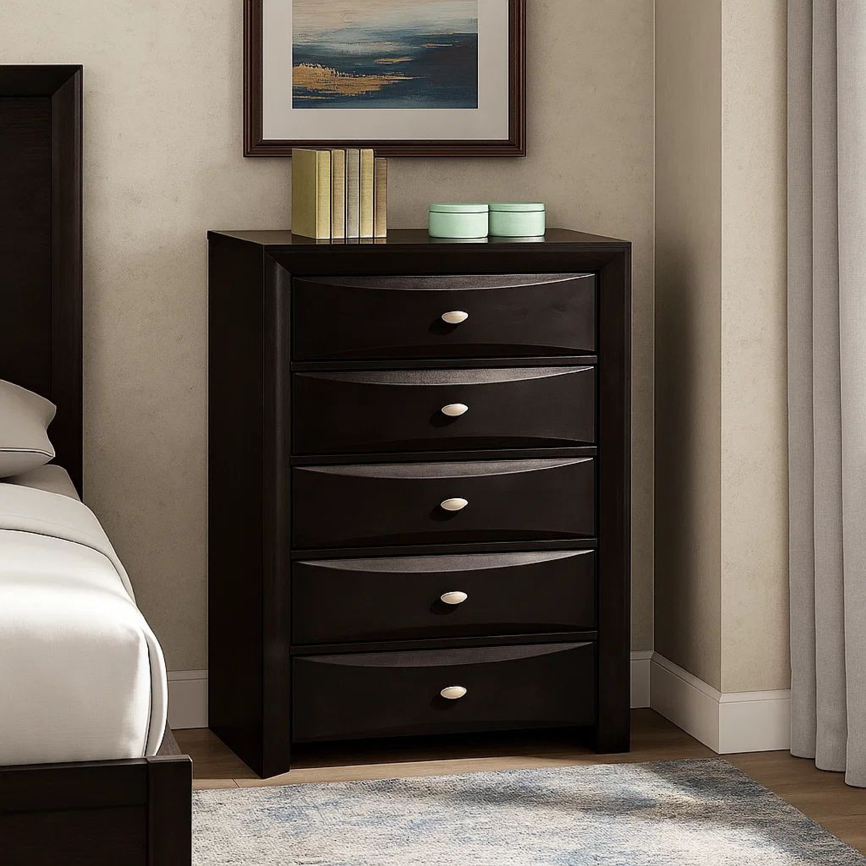 black 5 drawer dresser Black 5 Drawer Dresser – Jo's Vintage Werks main image 0