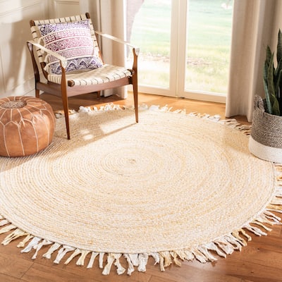 SAFAVIEH Handmade Braided Libby Country Cotton Rug with Fringe