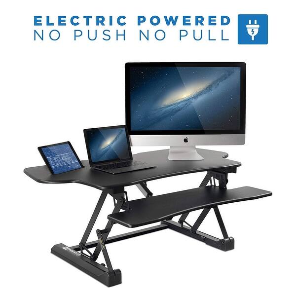 Mount It Electric Standing Desk Converter W Large Platform Mi 7962 Overstock 26170799