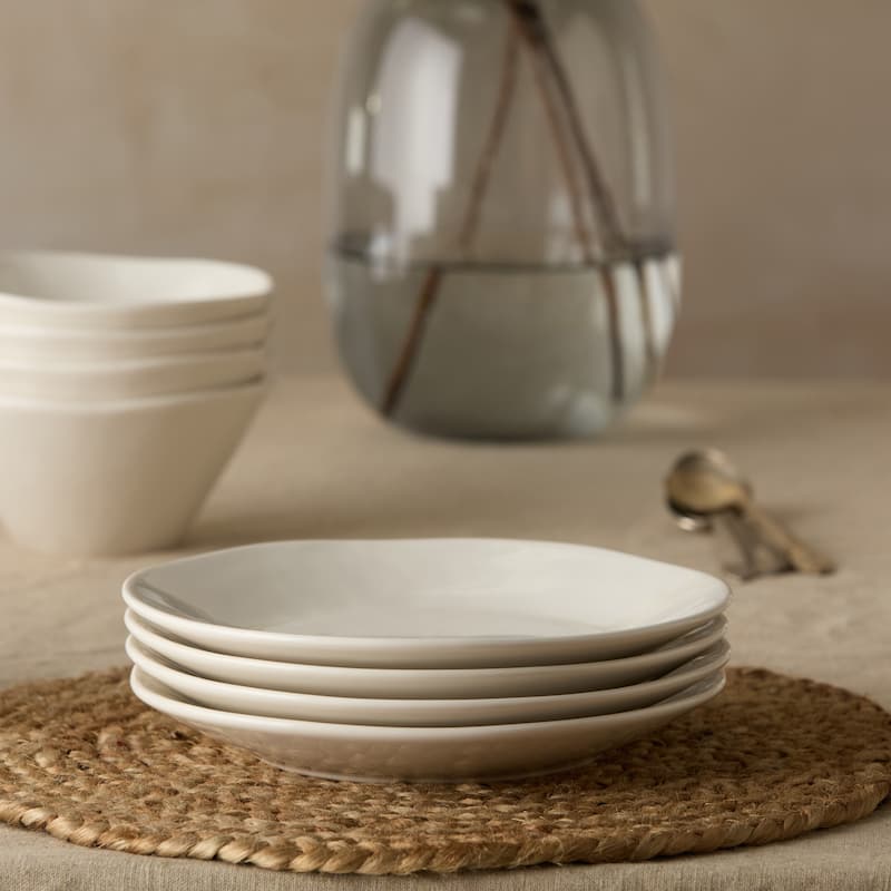 Certified International Linen Cream 9" Salad/Dessert Plates,Set of 4 - 9'' W x 9'' D x 1.25'' H