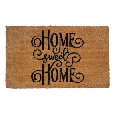 Natural Coir Rectangular "Home Sweet Home" Doormat 18" x 30" - 30