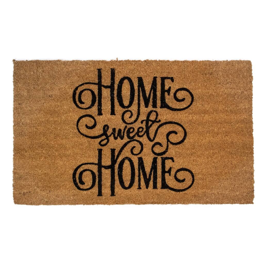 Natural Coir Rectangular "Home Sweet Home" Doormat 18" x 30" - 30