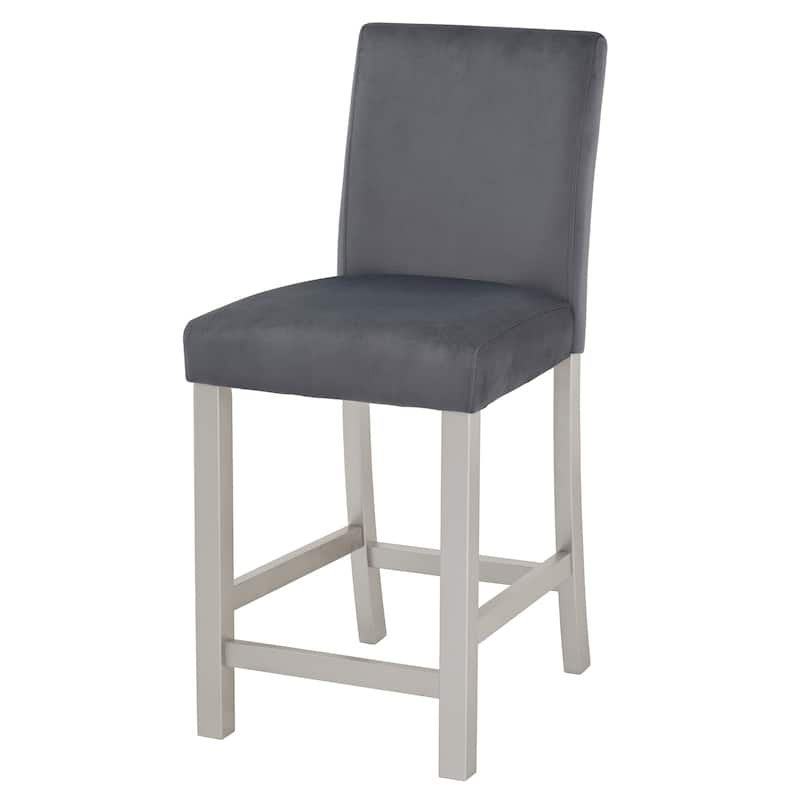 GDFStudio - Hamilton 5-Piece Classic Crystal Design Wooden Counter Height Dining Table Set with 4 Upholstered Chairs