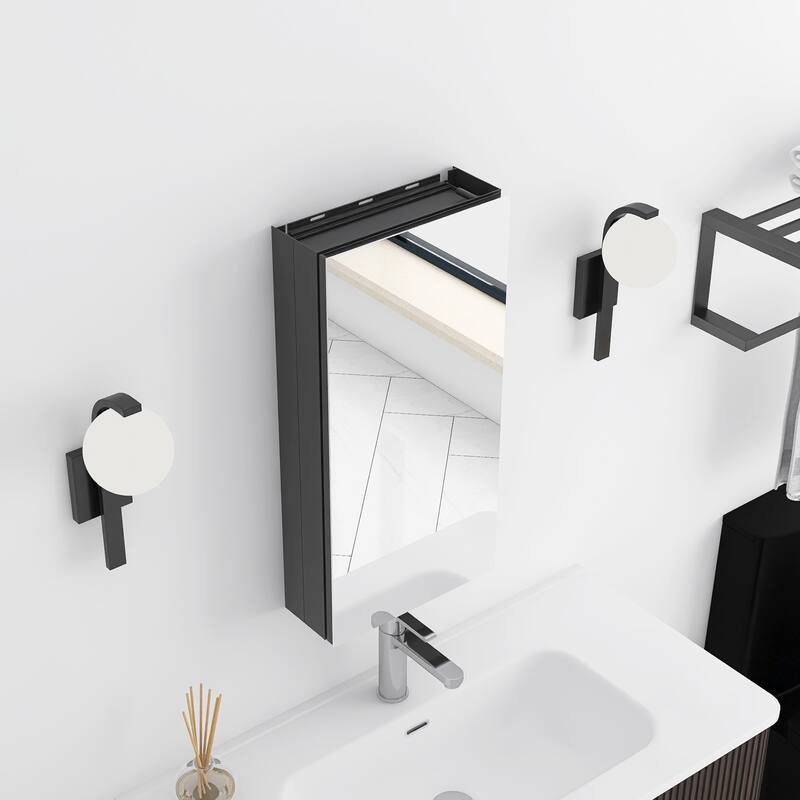 Rectangular Aluminum Medicine Cabinet with Mirror