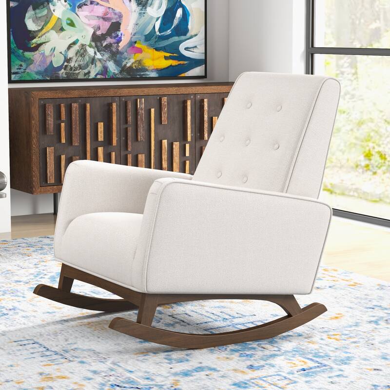 Werman Mid Century Pillow Back Linen Lounge Chair (Set of 2)
