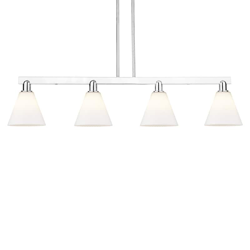 Innovations Lighting 716-4I-11-51 Berkshire Glass Linear Berkshire - Polished Chrome / Matte White