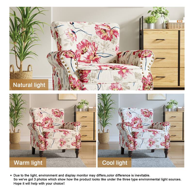 Living Room Armchair with Nailhead Trim - 29.9"W x 29.9"H x 32.9"D