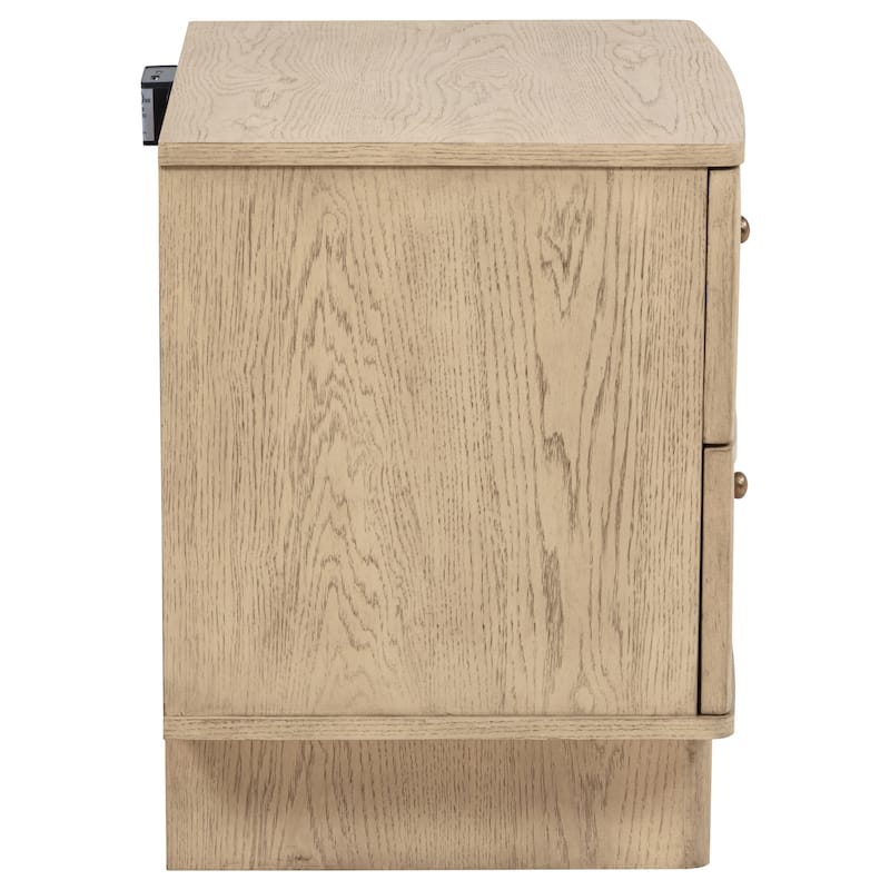 Kailani 2-drawer Nightstand Bedside Table Beige Oak