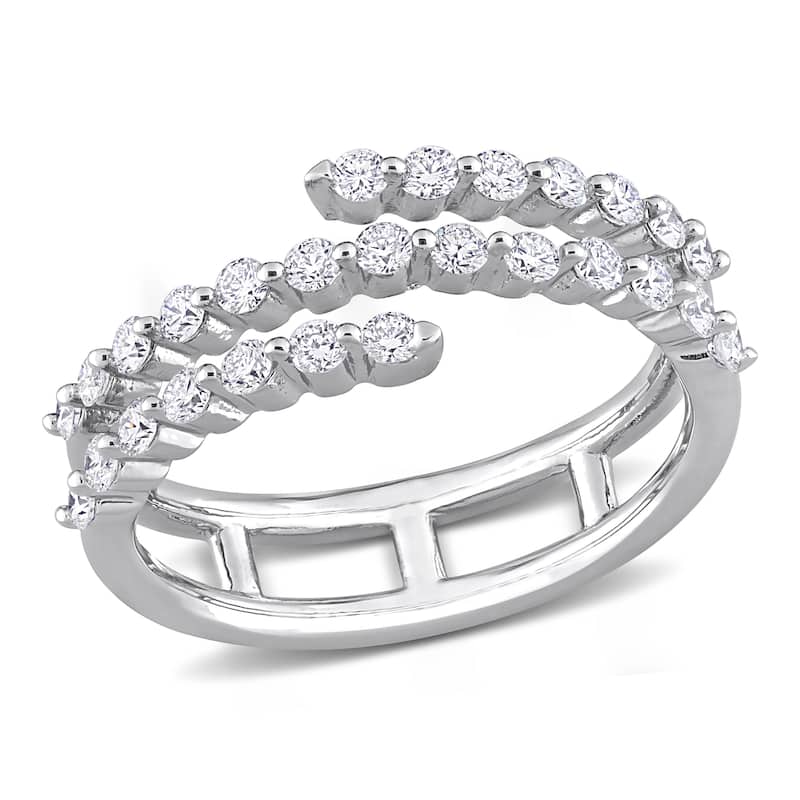 5/8ct TDW Lab-Grown Diamond Coil Ring in Platinum Silver