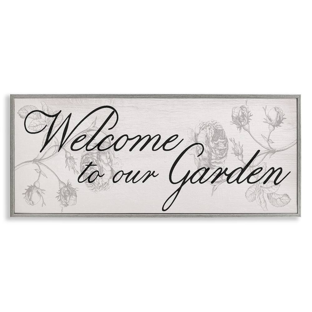Stupell Vintage Welcome To The Garden Framed Giclee Art Design By Lil' Rue