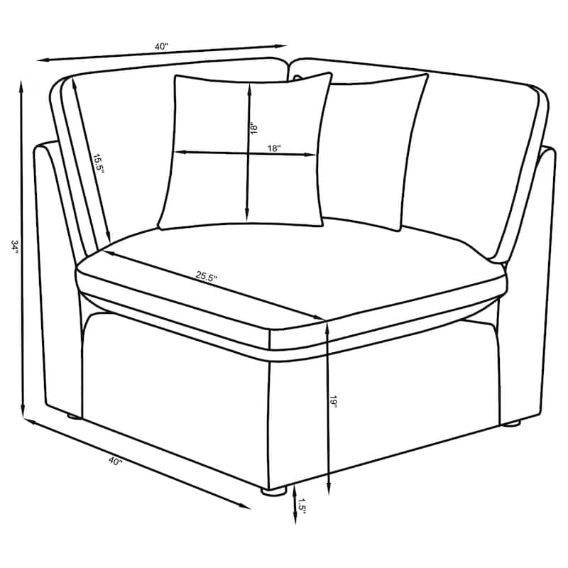 Hobson 5-Piece Upholstered Modular Sectional Sofa