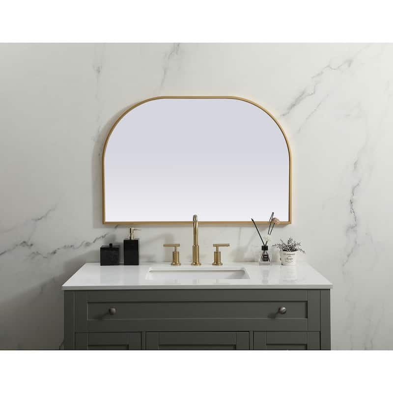 Indigo Home Metal Frame Arch Mirror 36x24 Inch
