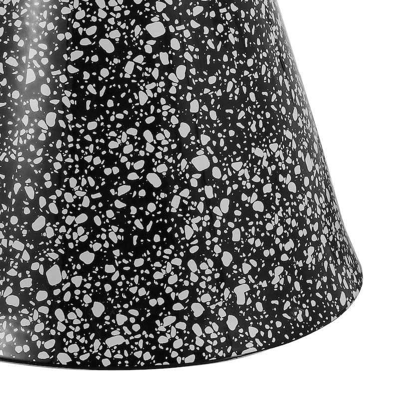 Indi 17.75" Modern Bohemian Terrazzo Indoor/Outdoor Drum Accent Table, by JONATHAN Y