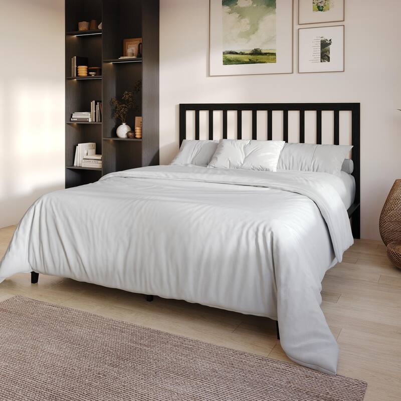 Clayfell Lancaster Platform Bed Frame with Slatted Headboard, No box spring required, Easy Assembly