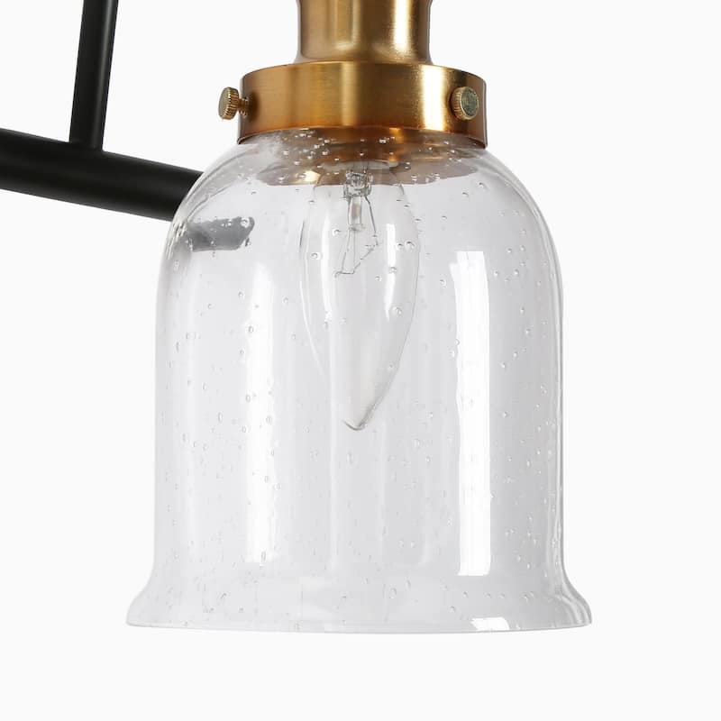 Mid-Century Modern Black Gold 2/3/4-Light Bathroom Vanity Light Seeded Glass Wall Sconces