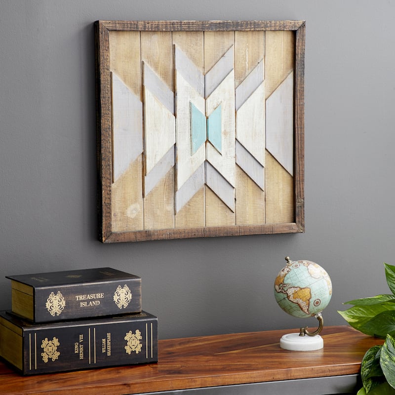 Wood Geometric Handmade Southwestern Home Wall Decor - Brown - Roche River Decor