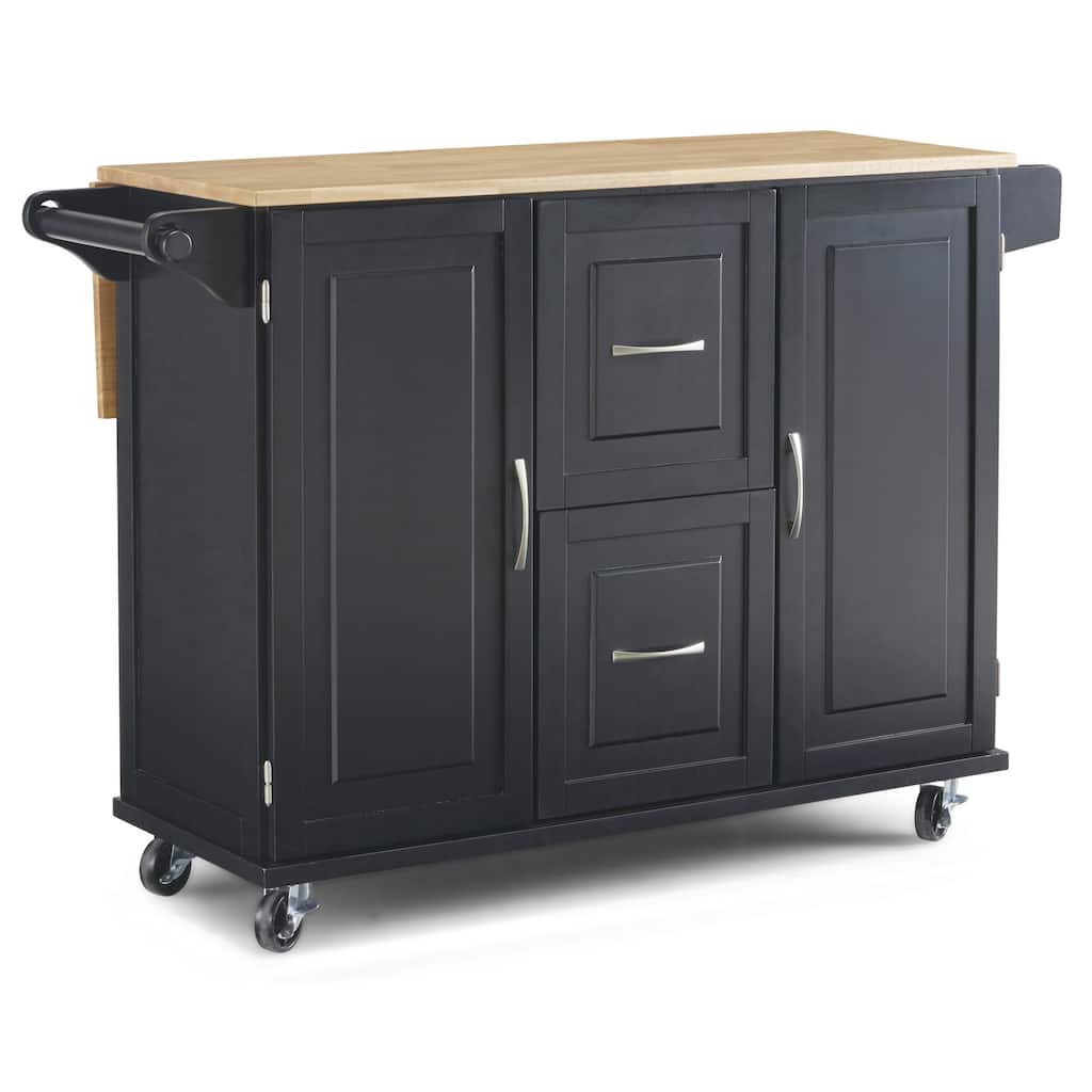 Homestyles Dolly Madison Black Wood Kitchen Cart