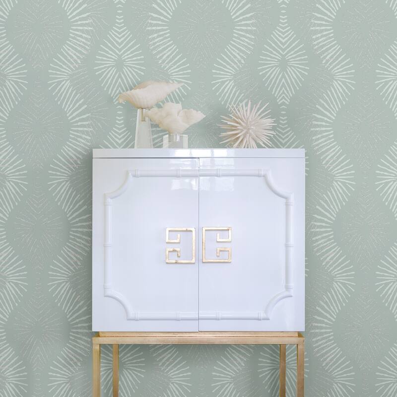 A-Street Prints Feliz Seafoam Beaded Ogee Wallpaper