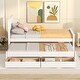 preview thumbnail 3 of 10, Twin Size Platform Bed with Trundle and Drawers, White