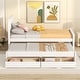 preview thumbnail 1 of 10, Twin Size Wood Frame Platform Bed with Trundle Bed and Two Storage Drawers, Headboard Included White