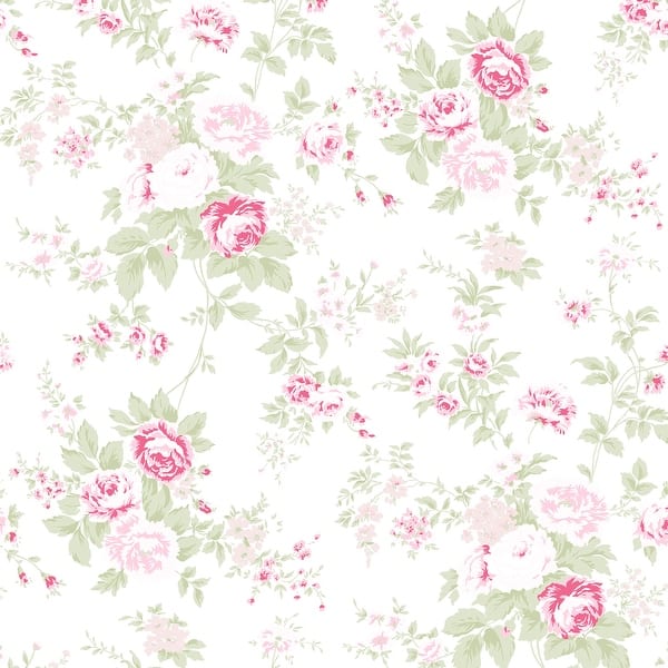 slide 2 of 4, Shabby Chic by Rachel Ashwell Wild Flower Pink Wallpaper