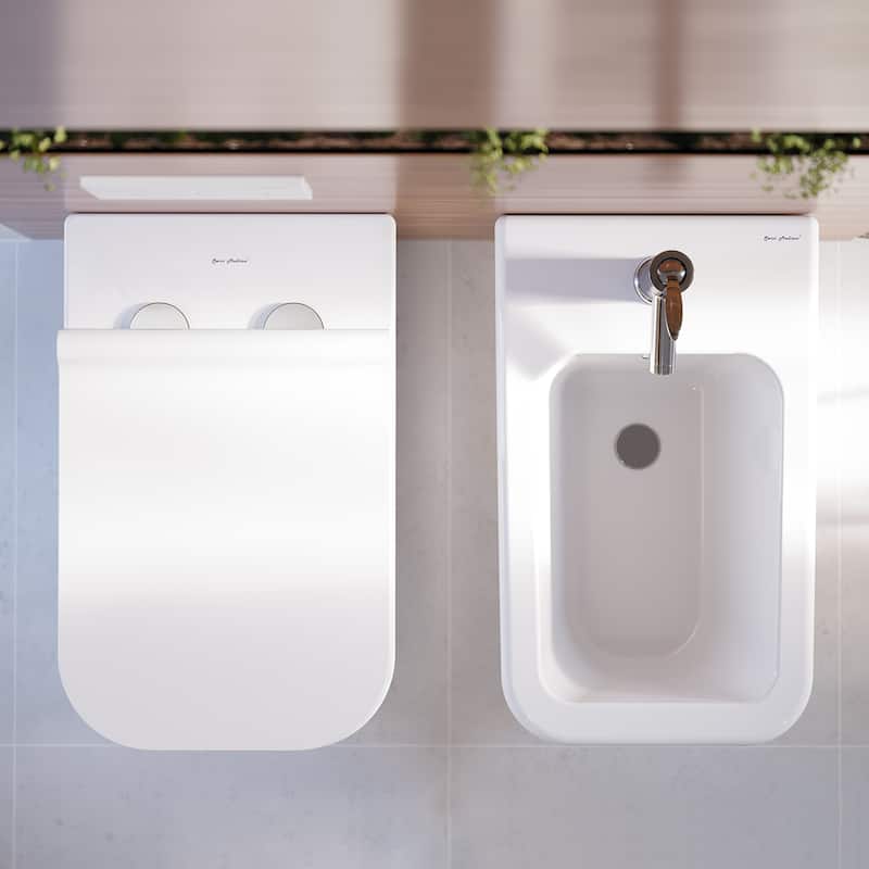Swiss Madison Bastille Wall-Hung Toilet Bowl Only in Matte Black - 22.5" x 14.0" x 14.0"