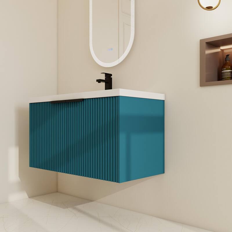 BNK 36''/48'' Single Bathroom Vanity With Sink, Floating Bathroom Vanity with Soft Close Door