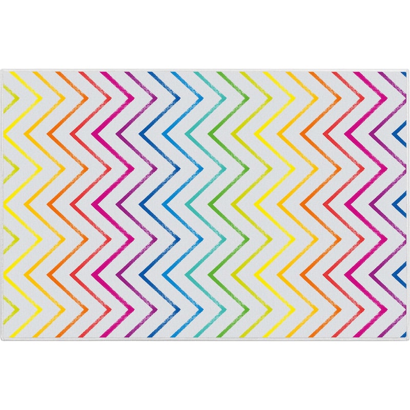 Crayola Zig Zag Multicolor Chevron Area Rug By Well Woven