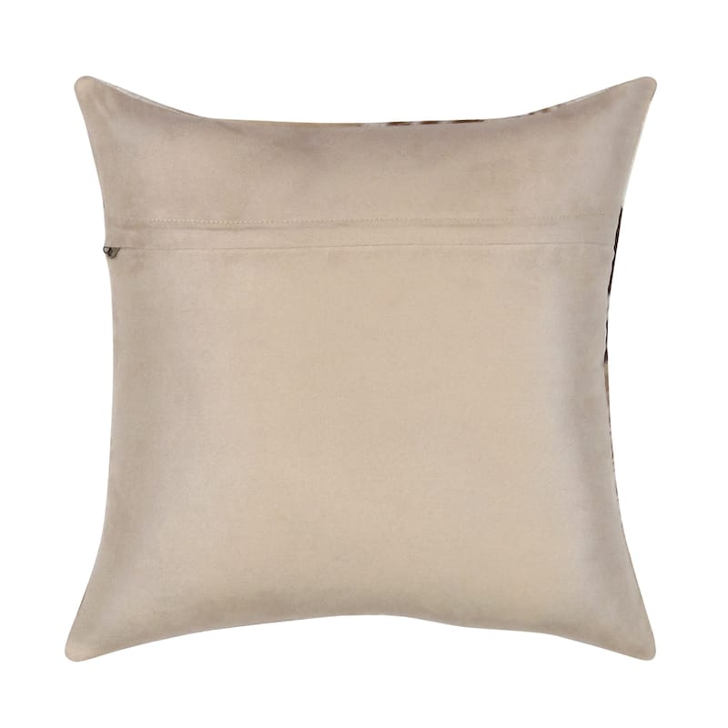 Pasargad Home Safari Chevron L. Brown Cowhide 17" Decorative Pillow