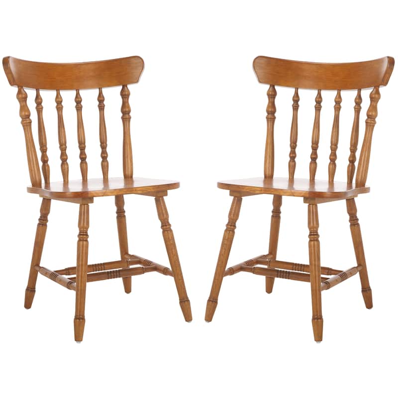 SAFAVIEH HOME Coralyn Caprail Dining Chair (Set of 2) - 17"W x 20"D x 34"H - Honey