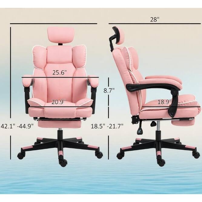 Practical Gaming Office Chair, Specially Designed for Home Gamers & Office Workers, Features Reclining Function & Footrest