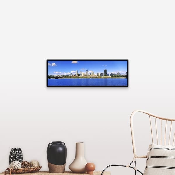 Shop City At The Waterfront Lachine Canal Montreal Quebec Canada Black Float Frame Canvas Art Overstock 25528117