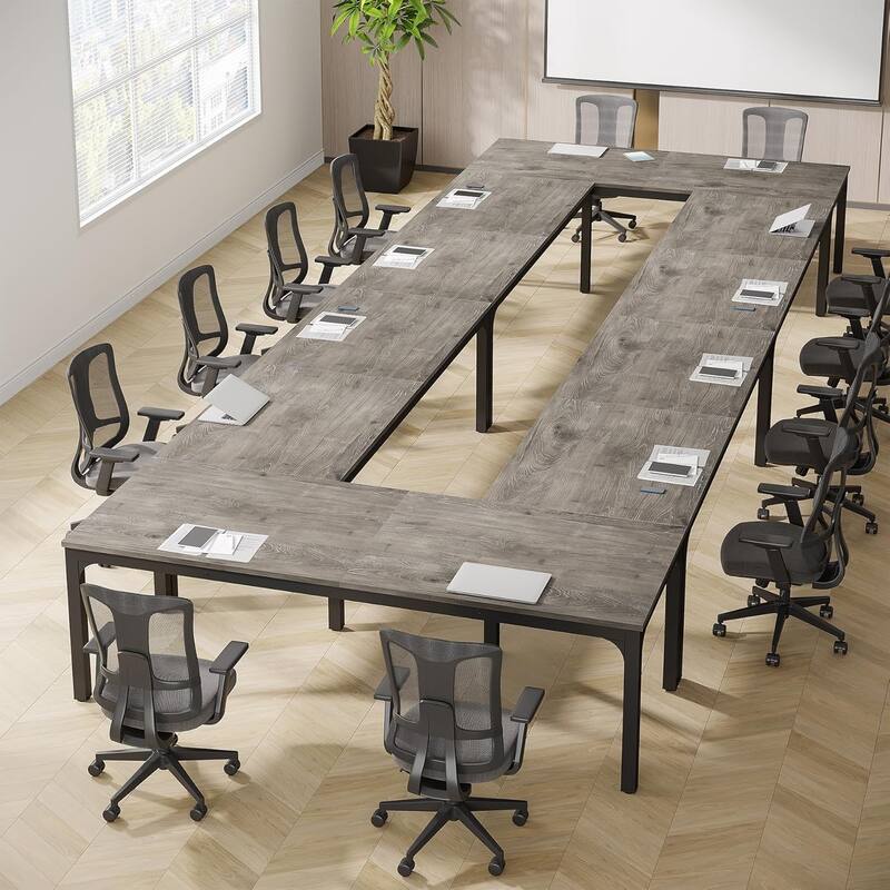 78.74-Inch Conference Table Set,13FT Conference Room Table, Large Rectangle Meeting Seminar Tables Set,Long Business Tables