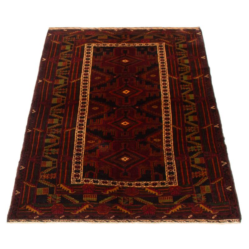 Teimani Burgundy Rug 4'9" x 6'6" - 4'9 x 6'6
