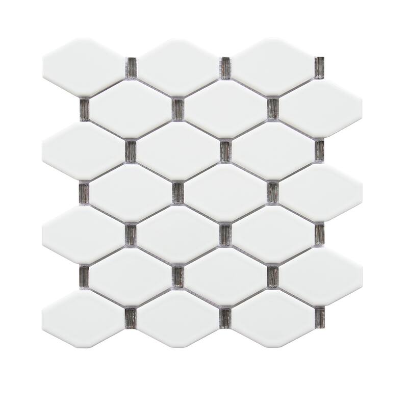 Altair Badajoz Honeycomb Glass Mosaic Floor and Wall Tile - case - White and Brown