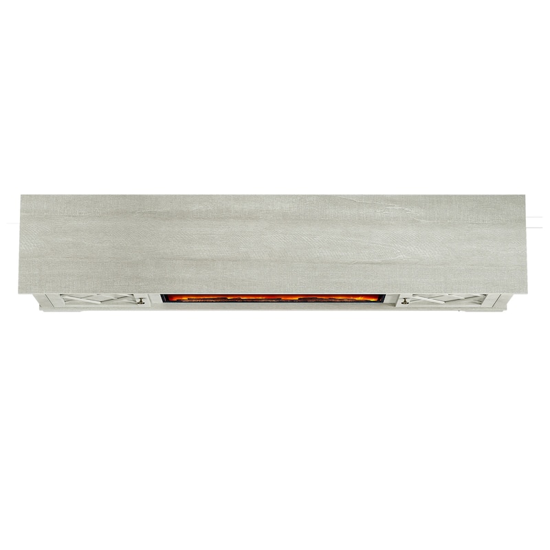 78" TV Stand with 36" Fireplace for up to 400sq ft - 78"W x 23.5"H x 15.5"D