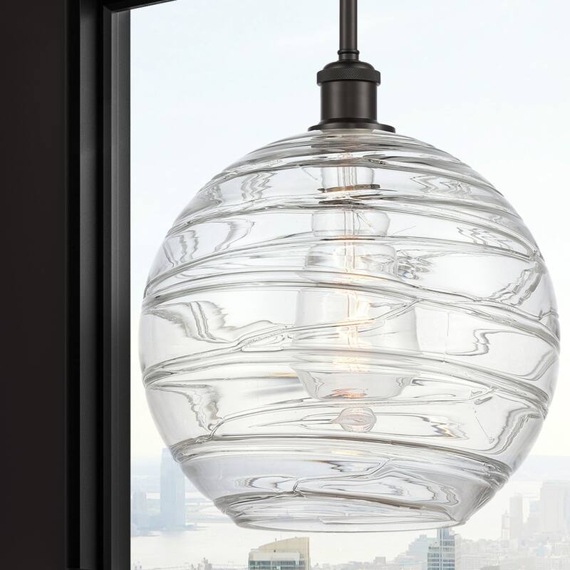 Innovations Lighting Athens Deco Swirl - 1 Light 12" Stem Hung Mini Pendant