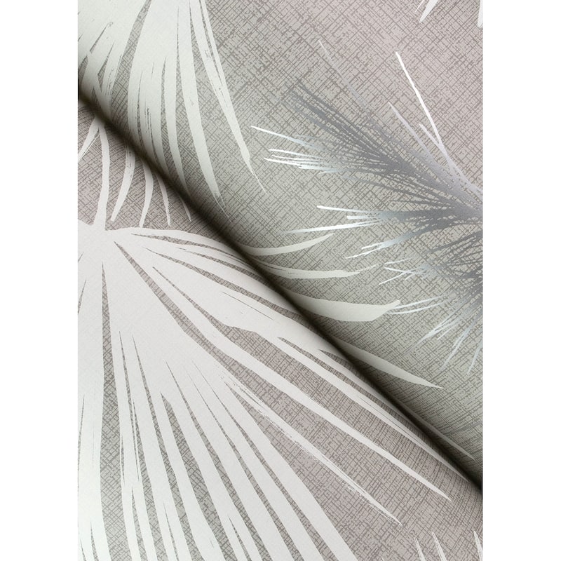 A-Street Prints Hatteras Grey Palms Wallpaper