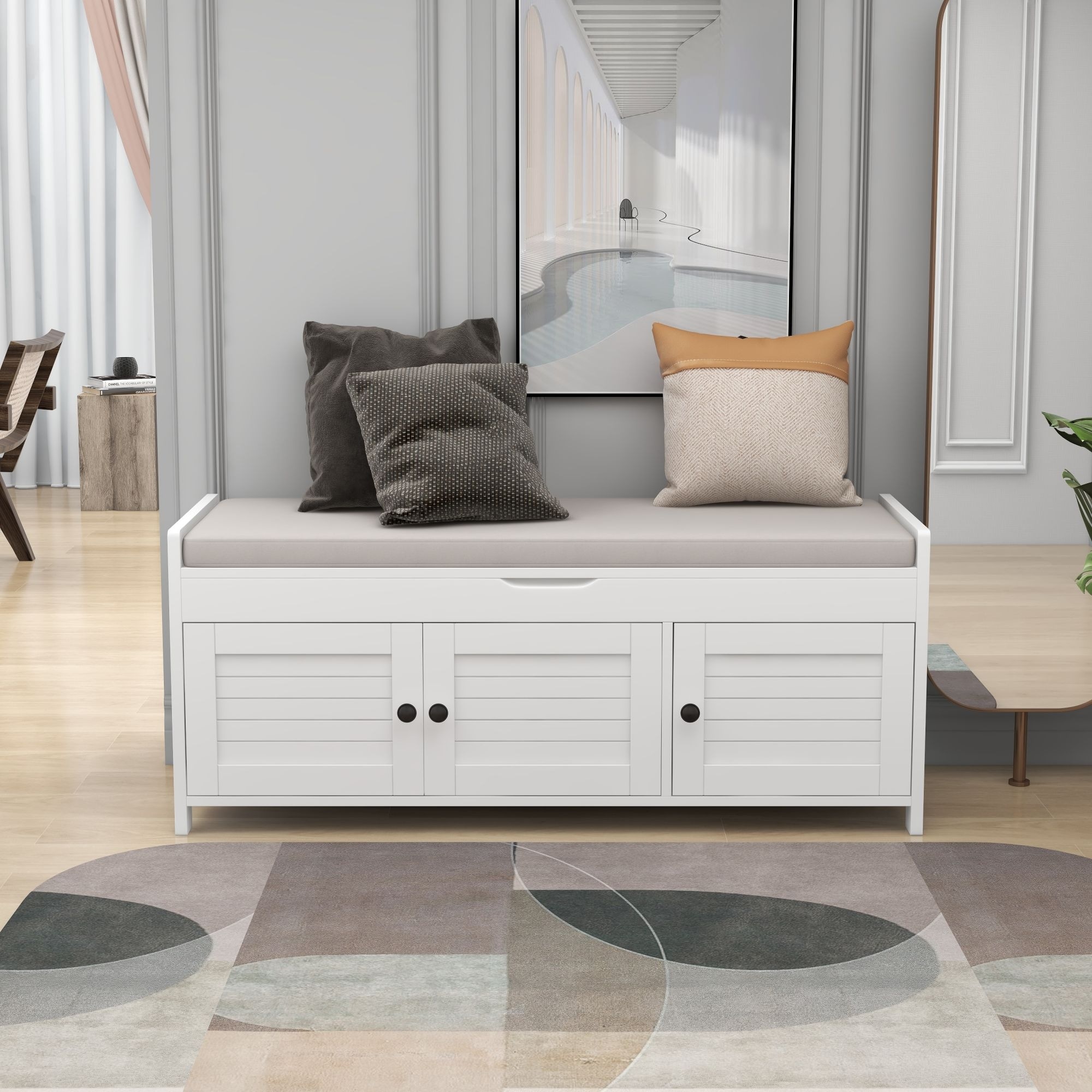 Bench with storage hot sale space