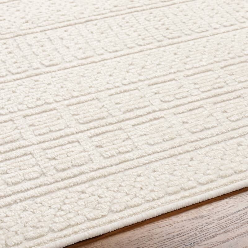 Livabliss Garrick Striped Border Machine Washable Area Rug