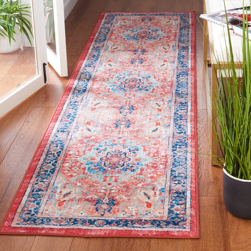 SAFAVIEH Riviera Machine Washable Slip Resistant Verona Oriental Rug - 2'2" x 9' Runner