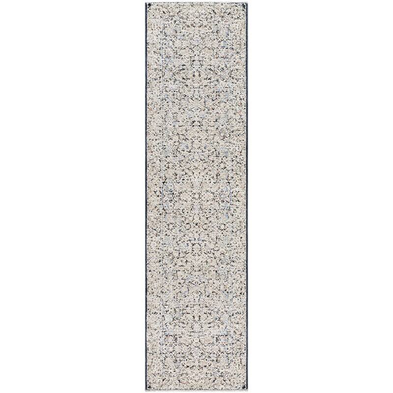 Livabliss Rivaldo Traditional Oriental Damask Area Rug - Light Olive/Cream - 2' 7" x 10'
