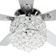 preview thumbnail 12 of 11, Chrome/ Crystal 4-light Chandelier/ Ceiling Fan with Remote