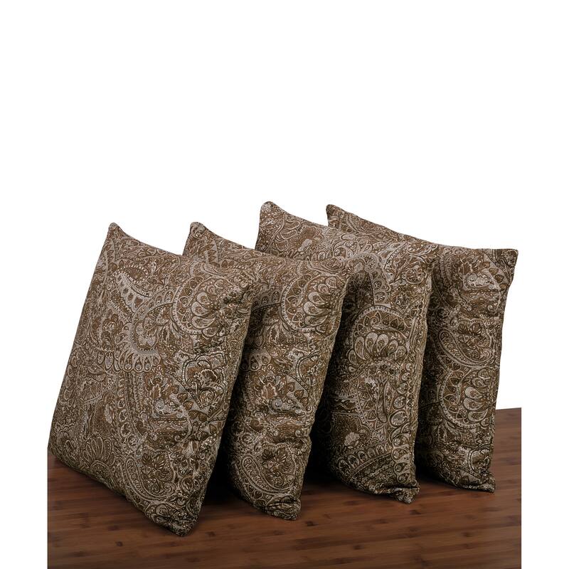 Serenta Paisley Suede Pillow Cover 4 Pieces Set, NO INSERT