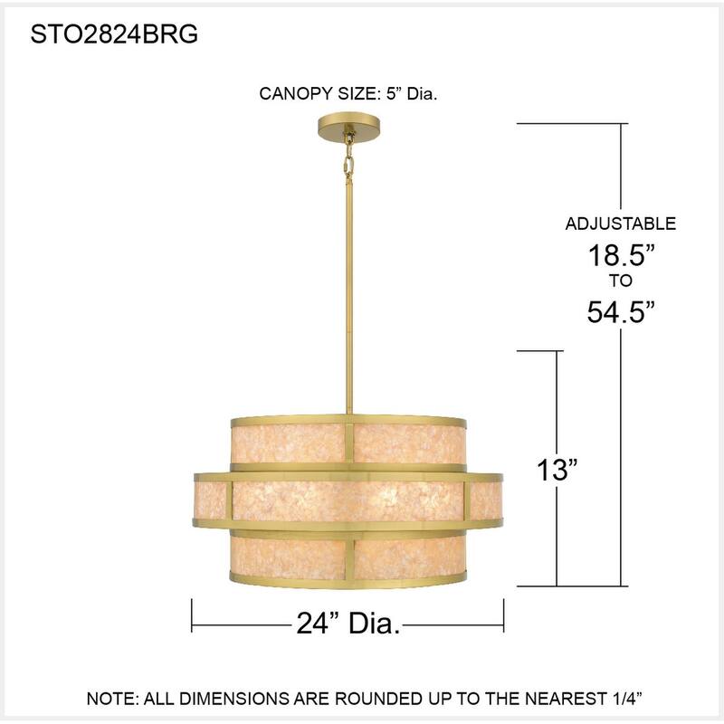 Stoneland 6-Light Brushed Gold Pendant Light