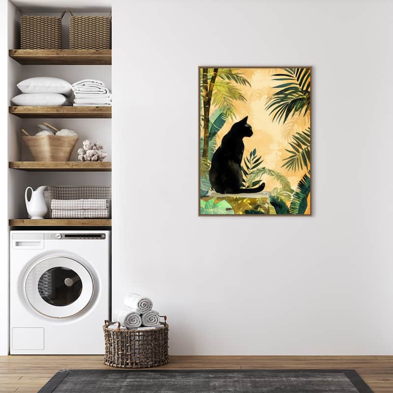 Cats Life Jungle by Justyna Jaszke Framed Canvas Wall Art